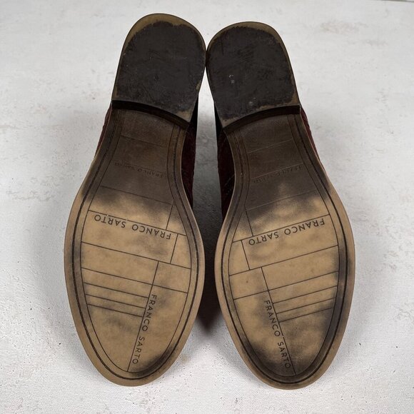 Franco Sarto Burgundy A-Halix Ankle Bootie Size 7.5 M - Picture 7 of 9